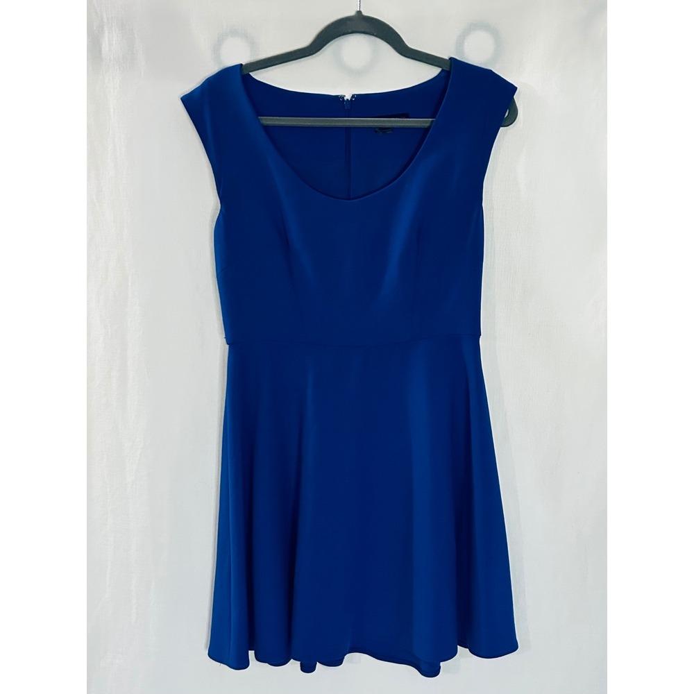 French Connection Royal Blue Fit and Flare Dress Sleeveless Scoop Neck Size 8